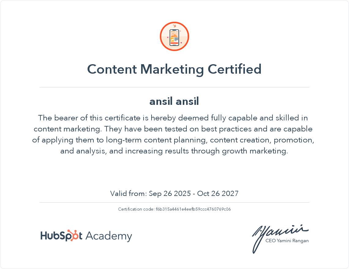 Content Marketing Certification by Hubspot (1)